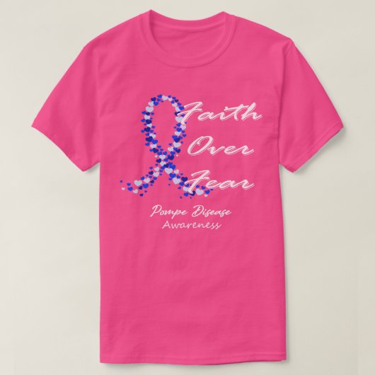 ポンペ病認識度このファへの恐怖に対する信仰 Tシャツ (デザイン正面)