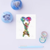 ポンポン付きチアリーダー |可愛いチアリーティング チラシ (シングル)