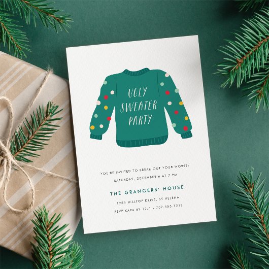 ポンポン みにくいセーター パーティー 招待状