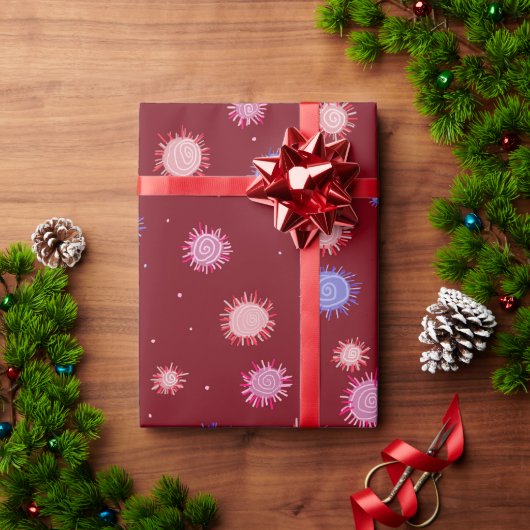 ポンポン ラッピングペーパー (クリスマスギフト)