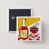 ポーおもしろいトワインマンガ盆航海テイスティングパーティー 缶バッジ (正面&裏面)