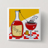 ポーおもしろいトワインマンガ盆航海テイスティングパーティー 缶バッジ (正面)