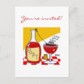 ポーおもしろいトワイン試飲パーティーボンボヤージュ招待状 インビテーションポストカード (正面)