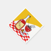 ポーおもしろいトワイン試飲パーティー漫画 スタンダードカクテルナプキン (角)