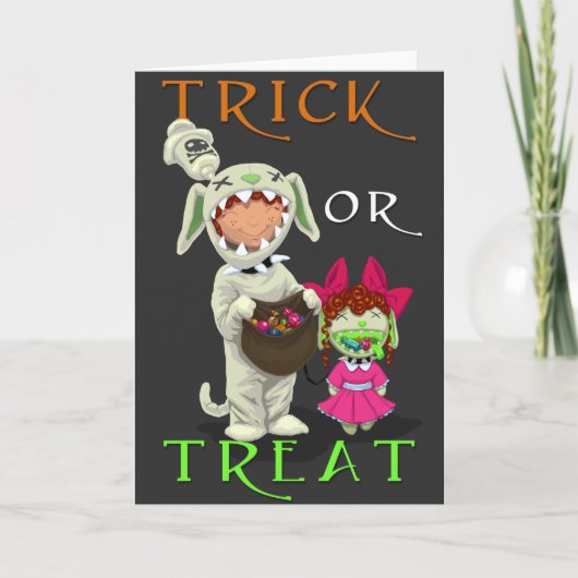 ポーさよならの子犬ハロウィンカード カード (正面)