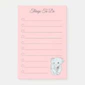 ポーするハートを持つ美しい象 ポストイット (正面)