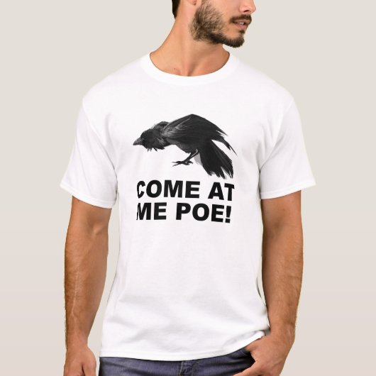 ポーのおばけに来るな Funny T-shirt Tシャツ (正面)