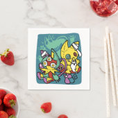 ポーのように恐ろしい | 怪物のような猫ハロウィーン スタンダードカクテルナプキン (インサイチュ)