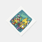 ポーのように恐ろしい | 怪物のような猫ハロウィーン スタンダードカクテルナプキン (角)