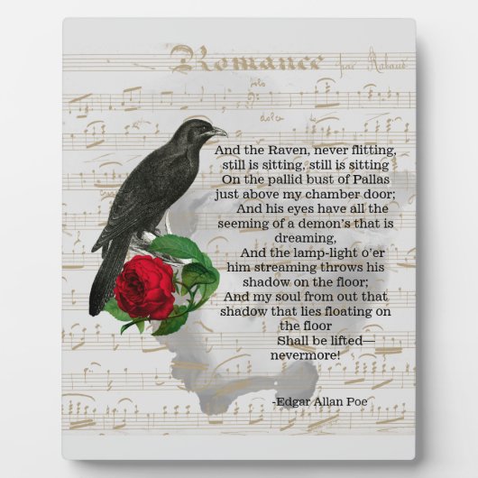 ポーのカラスのコラージュの卓上 フォトプラーク (正面)
