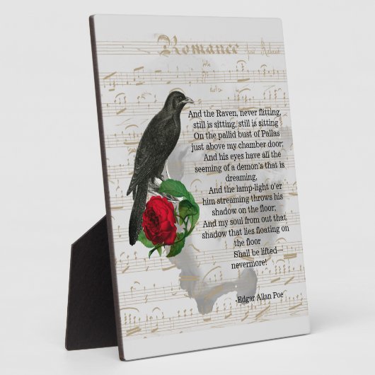 ポーのカラスのコラージュの卓上 フォトプラーク (側面)