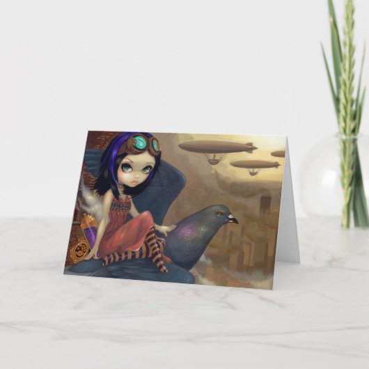 「ポーのフライト」グリーティングカード カード (正面)