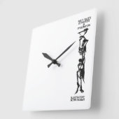 ポーの神秘と想像のスケルトンの物語 スクエア壁時計 (傾斜)