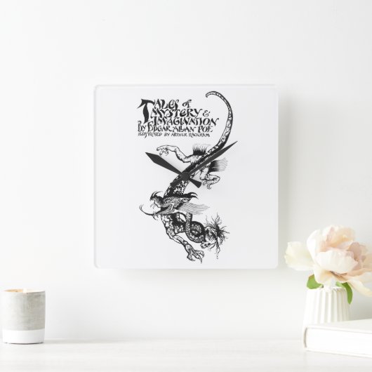 ポーの神秘と想像の物語ドラゴン スクエア壁時計 (ホーム)