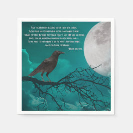 ポーの詩と緑のカラスのカクテル・ナプキンス スタンダードカクテルナプキン