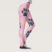 ポーよくはしゃぐト印刷レギンス | かわいい犬と猫の足 レギンス (右)
