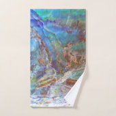 ポーアブラックアワビ美しいニュージーランドシェル バスタオルセット (ハンドタオル)