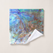 ポーアブラックアワビ美しいニュージーランドシェル バスタオルセット (ウォッシュタオル)