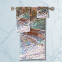 ポーアブラックアワビ美しいニュージーランドシェル バスタオルセット