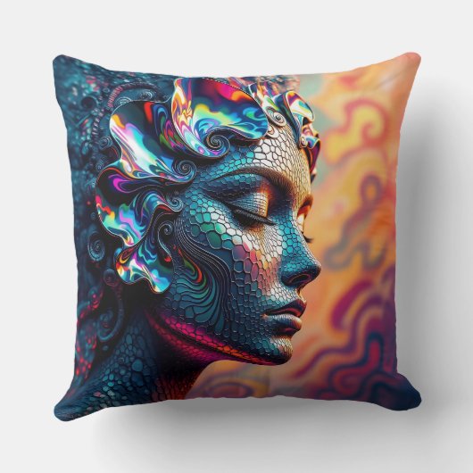 ポーアレインボー素晴らしアワロンシーサイレンマーメイド クッション (裏面)