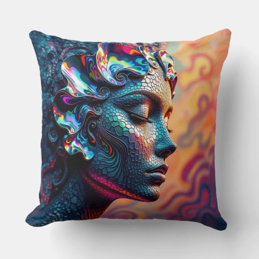 ポーアレインボー素晴らしアワロンシーサイレンマーメイド クッション (正面)