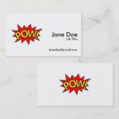 ポーウ! – スーパーヒーロー漫画ブックレッド/イエローバブル 名刺 (正面/裏面)