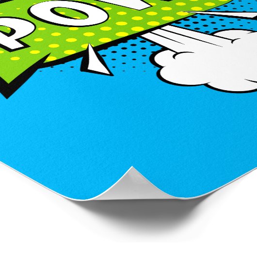 ポーウ!ダイナミックポップ・アートのアート漫画パンチ ポスター (角)