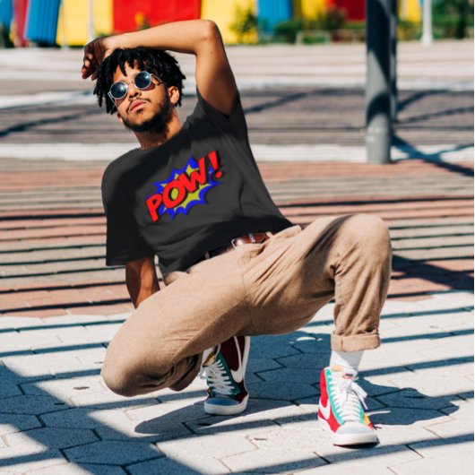 ポーウ!ヴィンテージポップ・アートのアート漫画文字効果 – レトロ Tシャツ