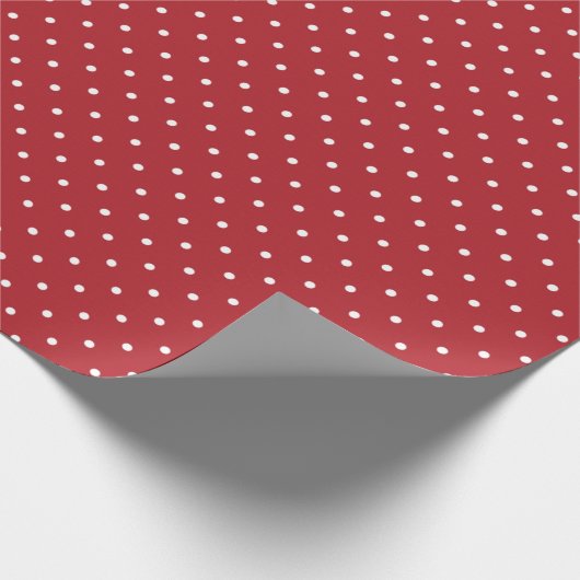 ポーカモダン赤と白クリス点々のあるマス ラッピングペーパー (角)