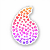 ポーカラフルト印刷とハートペイズリーパターン シール (正面)