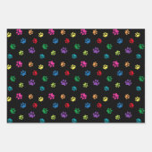 ポーカラフルト印刷パターンを白黒グレー ラッピングペーパーシート (正面)