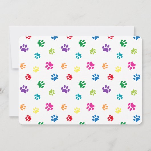 ポーカラフルプが青いペット誕生日写真をプリント 招待状 (裏面)