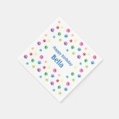ポーカラフルプリンツブルーカスタム誕生日 スタンダードカクテルナプキン (角)