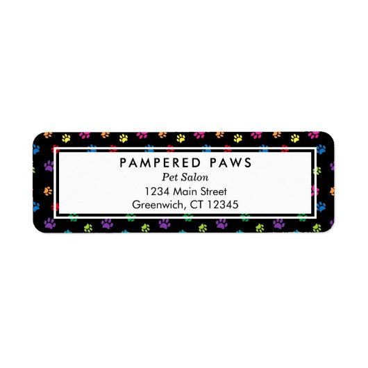 ポーカラフルプ印刷プロフェッショナルペットサロンアドレス ラベル (正面)