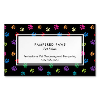 ポーカラフルプ印刷プロフェッショナルペットサロン マグネット名刺