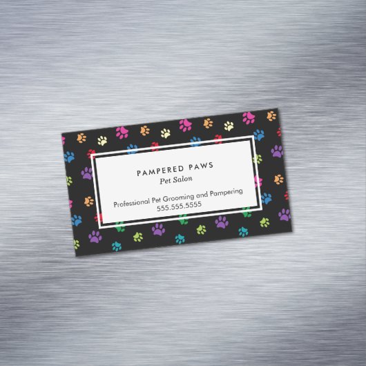 ポーカラフルプ印刷プロフェッショナルペットサロン マグネット名刺 (インサイチュ)