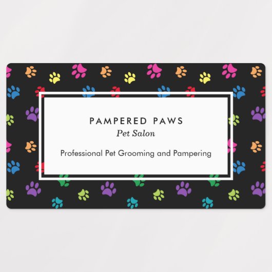 ポーカラフルプ印刷プロフェッショナルペットサロン ラベル (デザイン1)