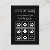 ポーカラフルプ印刷プロフェッショナルペットサロン ロイヤリティカード (裏面)