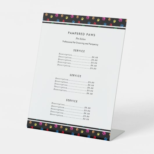 ポーカラフルプ印刷プロフェッショナルペットサロン 台座サイン (正面)