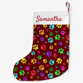 ポーカラフルプ印刷小さなクリスマスストッキング スモールクリスマスストッキング (裏面)