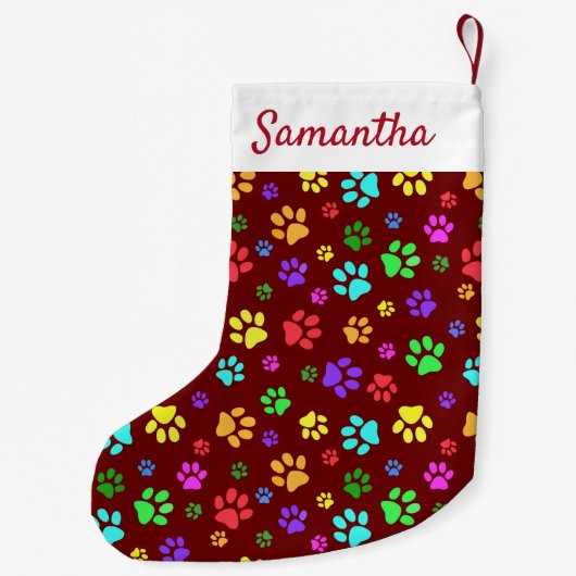 ポーカラフルプ印刷小さなクリスマスストッキング スモールクリスマスストッキング (裏面)