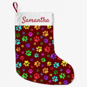 ポーカラフルプ印刷小さなクリスマスストッキング スモールクリスマスストッキング (正面)