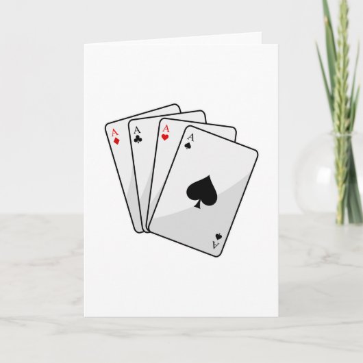 ポーカーでクアドラプルエースのポーカーカード カード (正面)