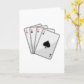 ポーカーでクアドラプルエースのポーカーカード カード (黄色い花)