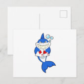 ポーカーで勝負するサメ ポストカード (正面/裏面)