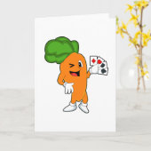 ポーカーで遊ぶニンジン カード (黄色い花)