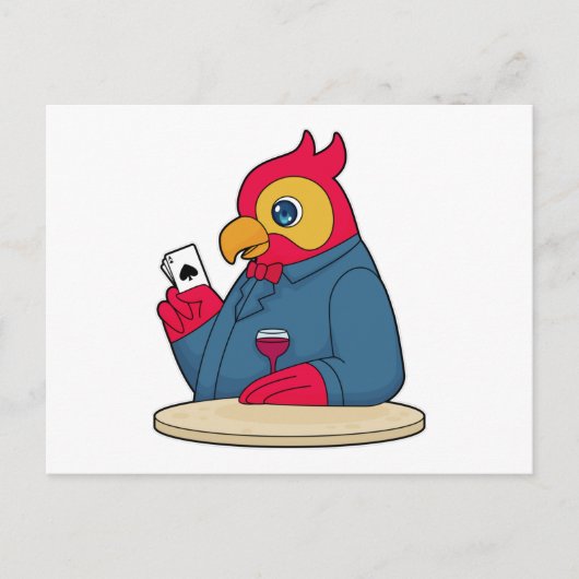 ポーカーで遊ぶパラオット(ポーカーカード付き) ポストカード (正面)