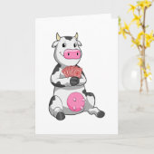 ポーカーで遊ぶ牛とトランプ カード (黄色い花)