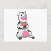 ポーカーで遊ぶ牛とトランプ ポストカード (正面)