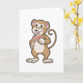 ポーカーで遊ぶ猿とポーカーカード カード (黄色い花)